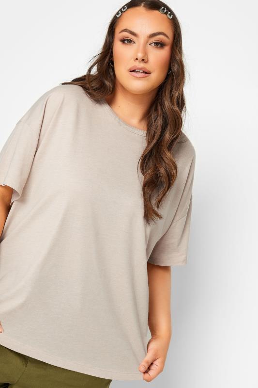 YOURS Plus Size Cream Step Hem T-Shirt | Yours Clothing 4
