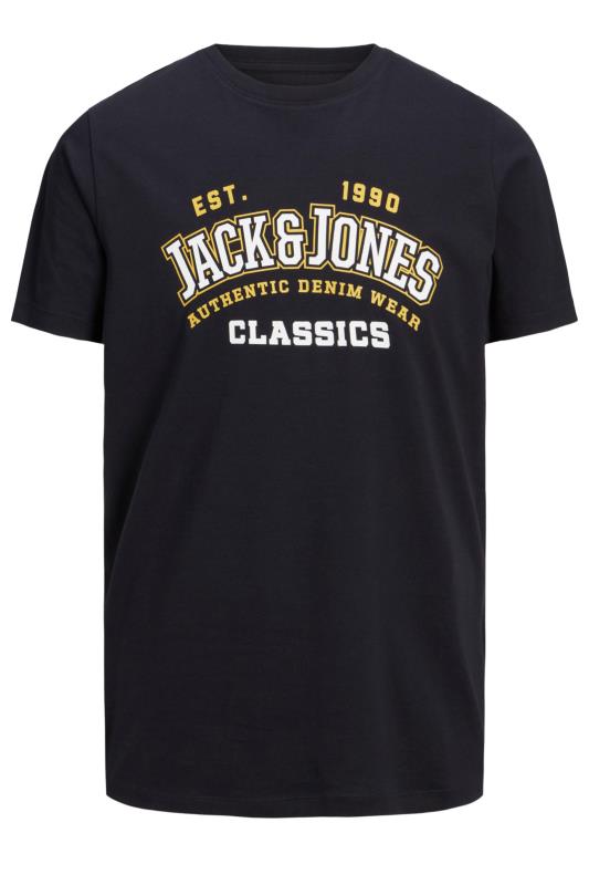 JACK & JONES Big & Tall Black 'Classics' Slogan T-Shirt | BadRhino  2