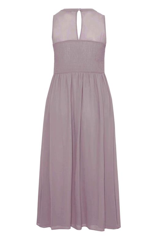 Plus Size YOURS LONDON Curve Purple Lace Front Chiffon Maxi Dress | Yours Clothing  8
