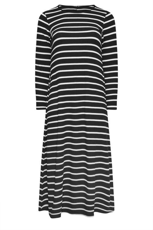 YOURS Plus Size Black Stripe Long Sleeve Maxi Dress | Yours Clothing 5