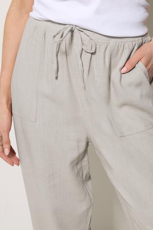 M&Co Natural Brown Linen Cropped Trousers | M&Co 4