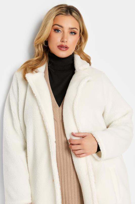 YOURS LUXURY Plus Size Curve White Faux Fur Coat | Yours Clothing  1