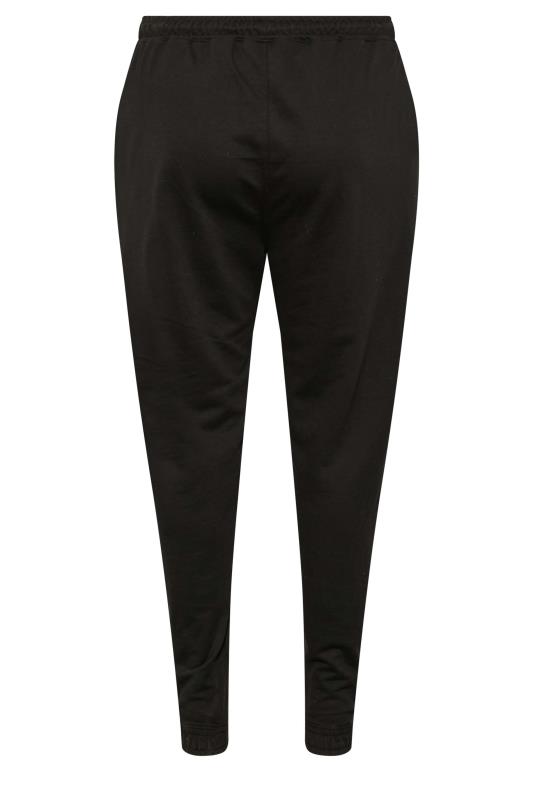 Plus Size Black Overlock Stitch Contrast Joggers | Yours Clothing 6