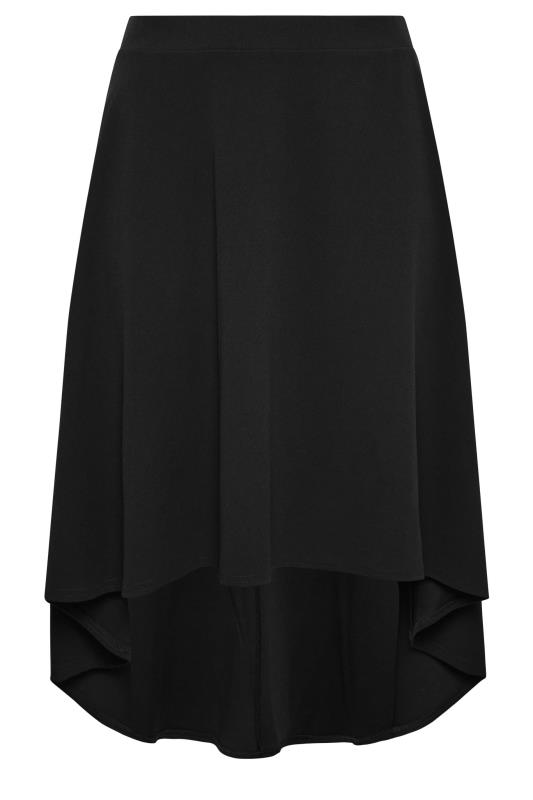 Plus Size  YOURS LONDON Curve Black Dipped Hem Skirt