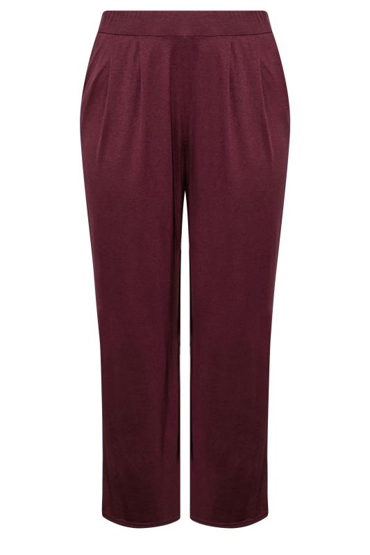 LIMITED COLLECTION Curve Burgundy Red Pleat Wide Leg Trousers 6
