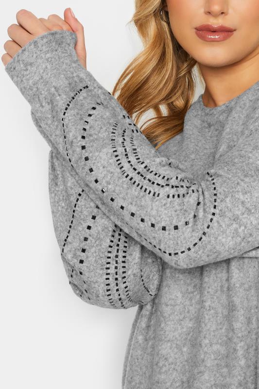 YOURS LUXURY Plus Size Curve Grey Sequin Embellished Jumper | Yours Clothing 5