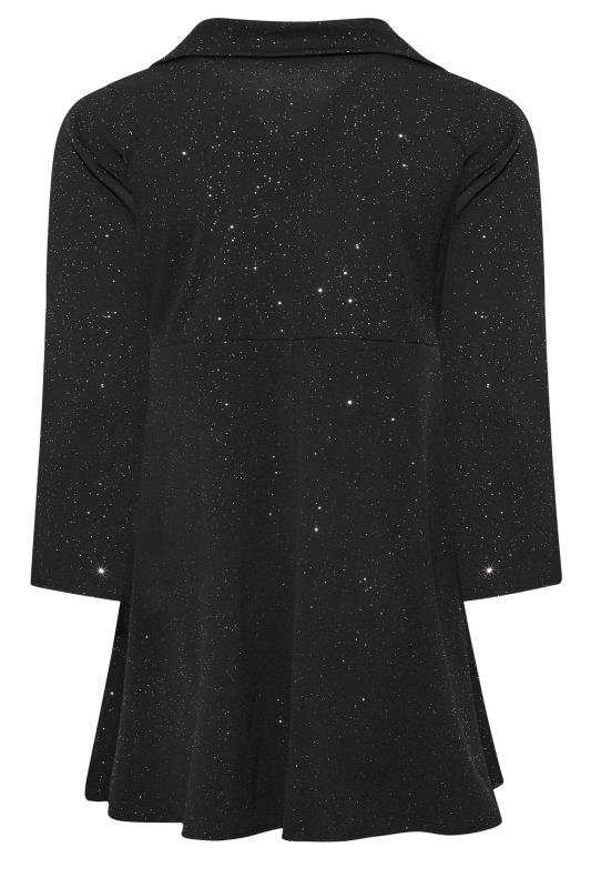 LIMITED COLLECTION Plus Size Black Glitter Blazer Dress | Yours Clothing 5
