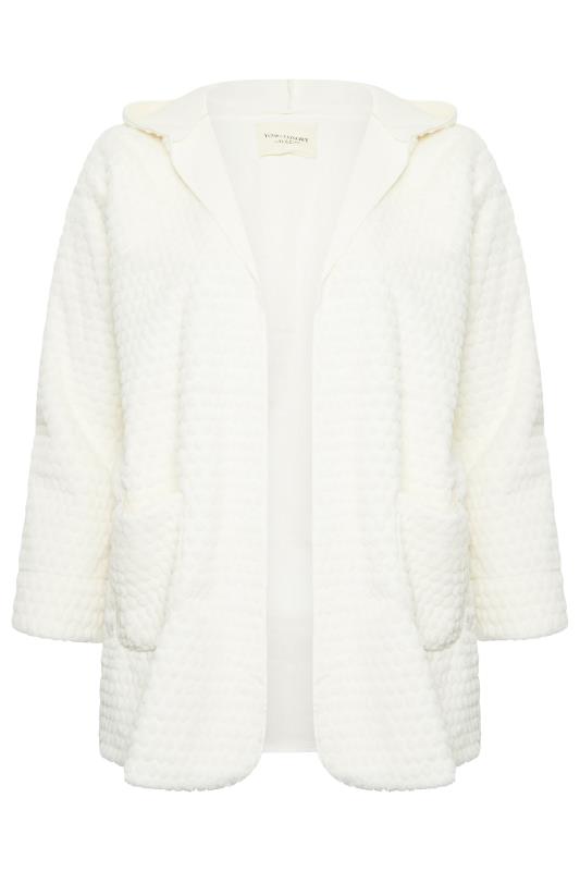 YOURS LUXURY Plus Size White Faux Fur Hooded Jacket |  6
