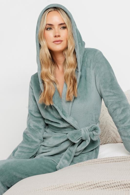 LTS Tall Mint Green Hooded Maxi Dressing Gown | Long Tall Sally 2