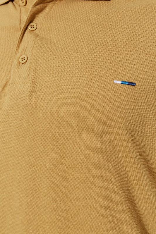 BadRhino Big & Tall Beige Brown Essential Tipped Polo Shirt 3