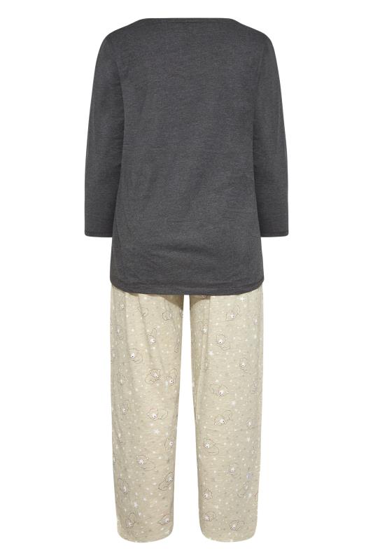 Plus Size Grey Star Gazing Bear Pyjama Set | Yours Clothing 5