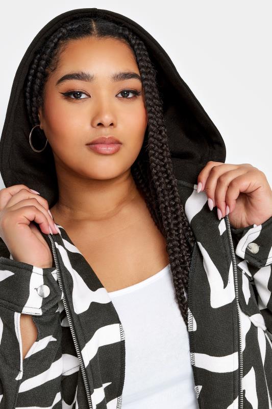 YOURS Plus Size Zebra Print Hooded Shacket | Yours Clothing  4