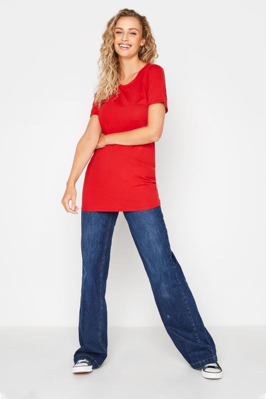 LTS Tall Red Scoop Neck T-Shirt 2