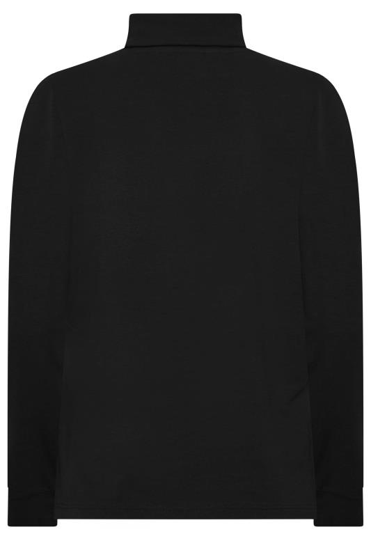 M&Co Black Turtle Neck Long Sleeve Cotton Blend Top | M&Co
