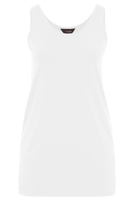 Plus Size White Longline Vest Top | Yours Clothing 4