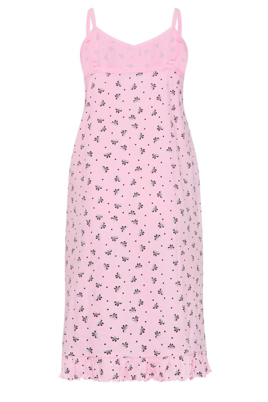 YOURS Plus Size Light Pink Ditsy Floral Print Cotton Chemise | Yours Clothing 6