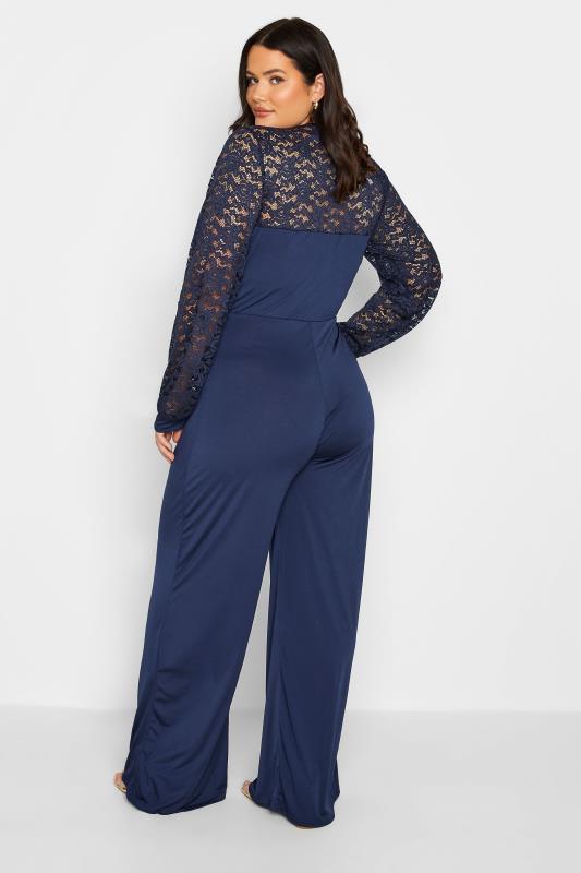 Tall Women's LTS Navy Blue Lace Back Jumpsuit | Long Tall Sally 3