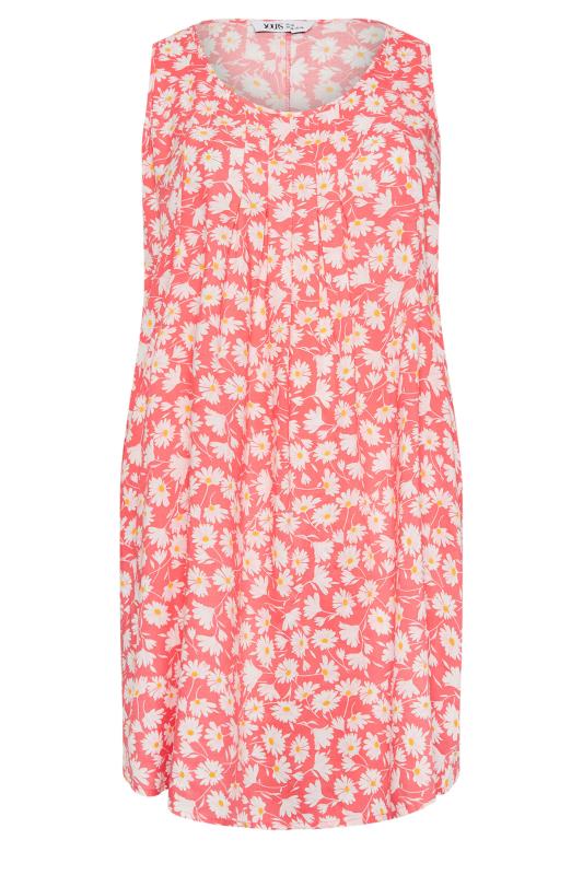 YOURS Plus Size Curve Light Pink Daisy Print Pocket Smock Dress | Yours Clothing  6
