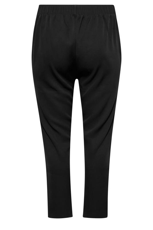 Plus Size Black High Waisted Stretch Tapered Trousers | Yours Clothing 5