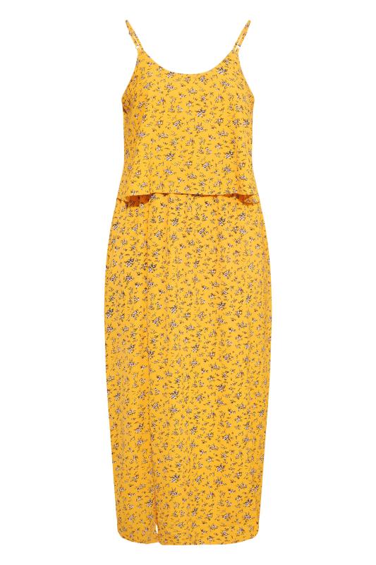 YOURS LONDON Curve Yellow Ditsy Floral Overlay Dress 6