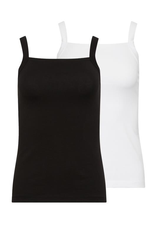 PixieGirl 2 PACK Tall Black & White Square Neck Vest Tops | PixieGirl 4