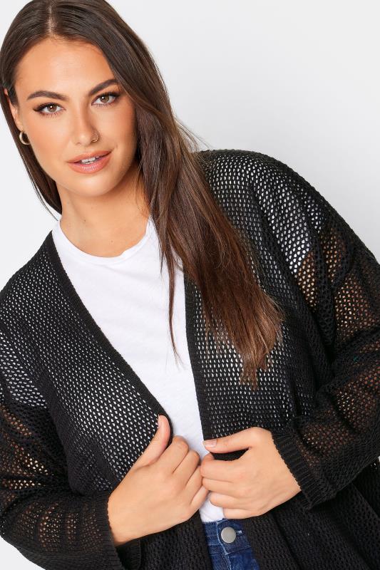 YOURS Curve Plus Size Black Mesh Cardigan | Yours Clothing  4
