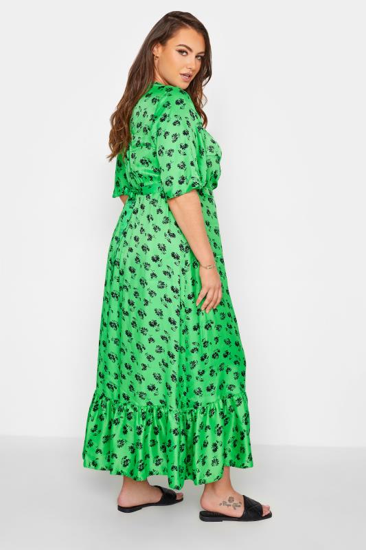 LIMITED COLLECTION Curve Bright Green Floral Ruffled Wrap Maxi Dress_C.jpg
