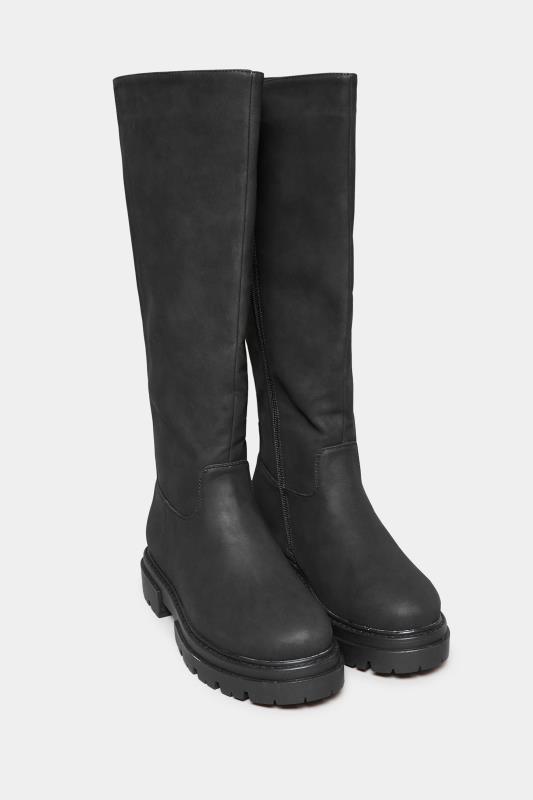 LIMITED COLLECTION Black Chunky Calf Boots In Extra Wide EEE Fit 2