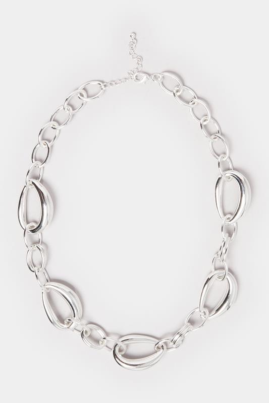 Silver Tone Link Hoop Statement Necklace | Yours Clothing 2