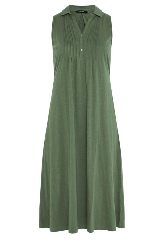 EVANS Plus Size Khaki Green Henley Maxi Dress | Evans 5