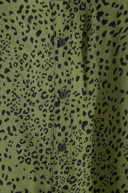 Curve Green Animal Markings Grown On Sleeve Shirt 5