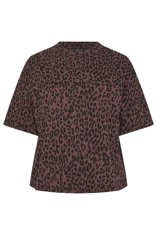 LIMITED COLLECTION Plus Size Chocolate Brown Leopard T-Shirt | Yours Clothing 5