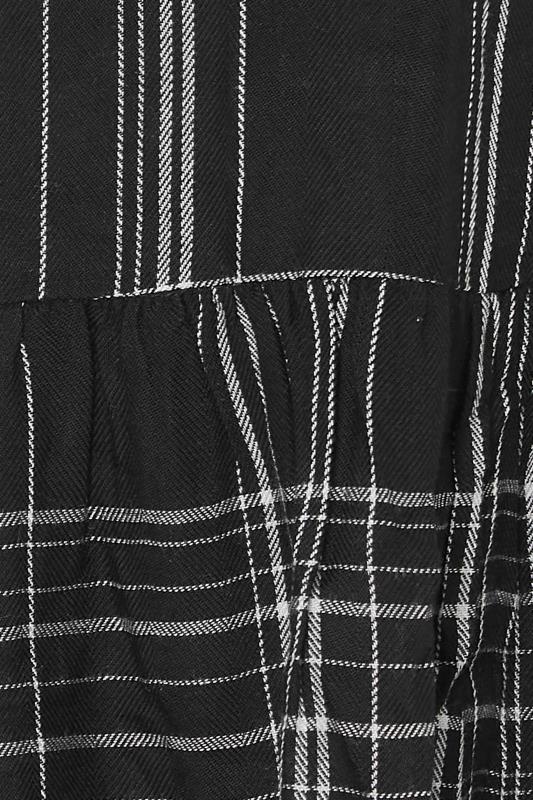 Curve Black Peplum Dipped Hem Check Shirt_S.jpg