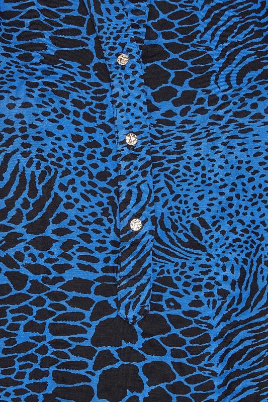 Plus Size Blue Animal Print Blouse | Yours Clothing 5