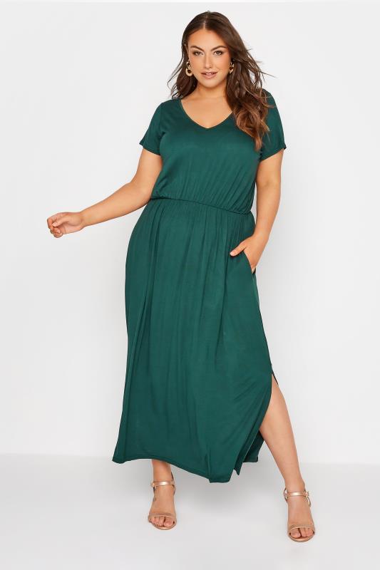 YOURS LONDON Plus Size Green Pocket Dress | Yours Clothing  2