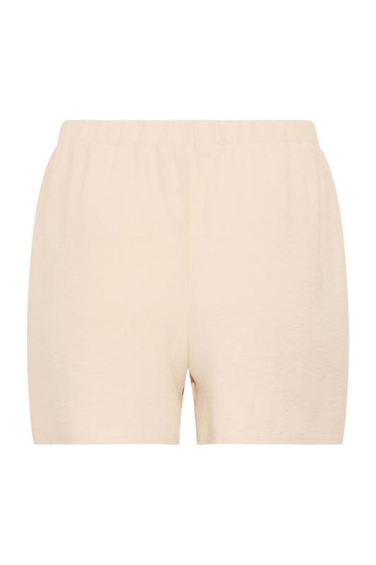 Petite Beige Brown Textured Shorts | PixieGirl  5