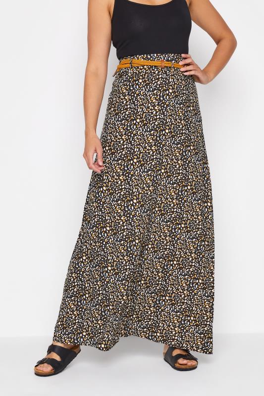 LTS Tall Women's Black Animal Print Maxi Skirt | Long Tall Sally 1