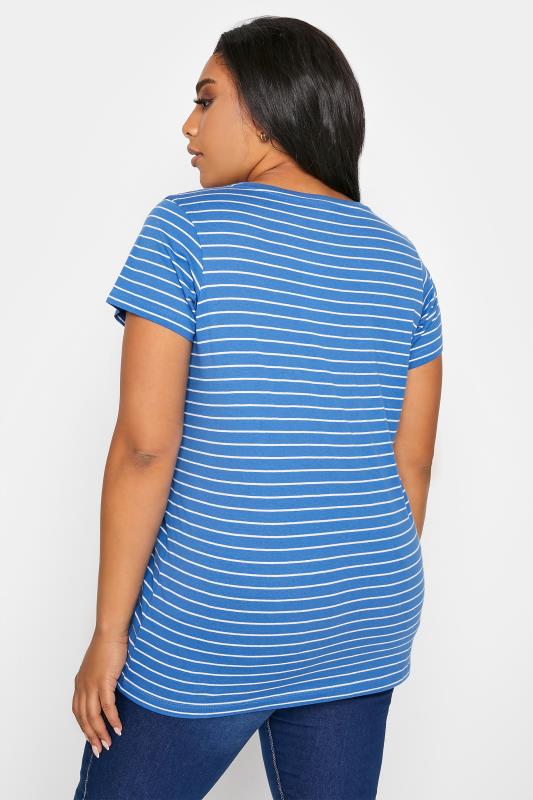 Curve Blue Stripe Short Sleeve T-Shirt_C.jpg
