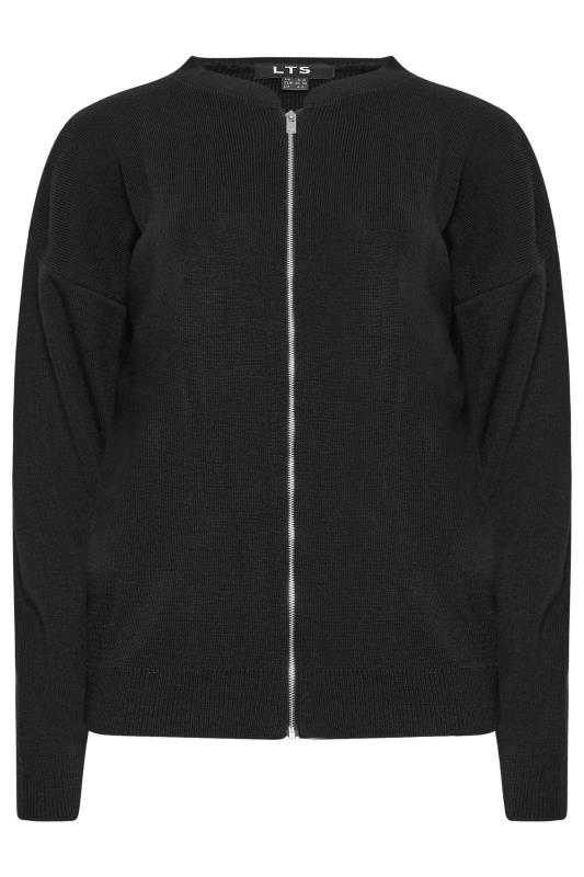 LTS Tall Black Knitted Bomber Jacket | Long Tall Sally  5