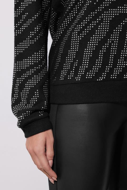 STAR Black Animal Diamante Embellished Jumper | STAR x JM 5