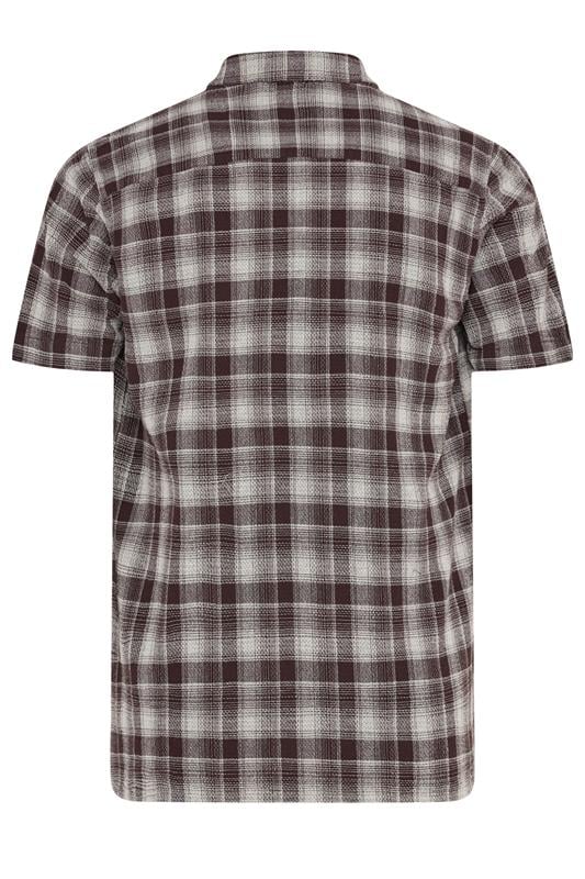 BadRhino Big & Tall Brown Check Stripe Short Sleeve Shirt | BadRhino 2
