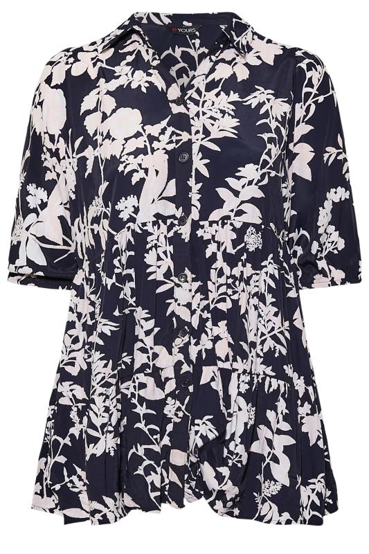 Plus Size Black Floral Print Smock Shirt | Yours Clothing 6