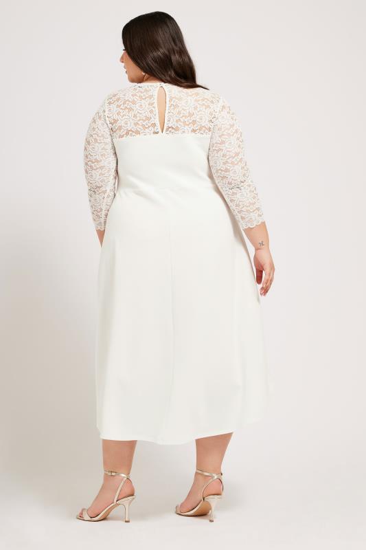 YOURS LONDON Plus Size White Lace Sweetheart Dress | Yours Clothing 3