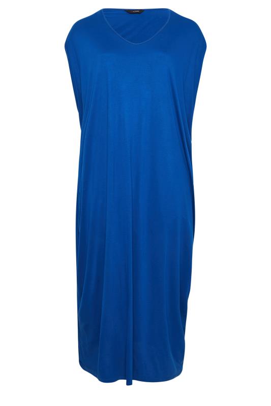 YOURS Plus Size Cobalt Blue Double Layered Midi Dress | Yours Clothing 6