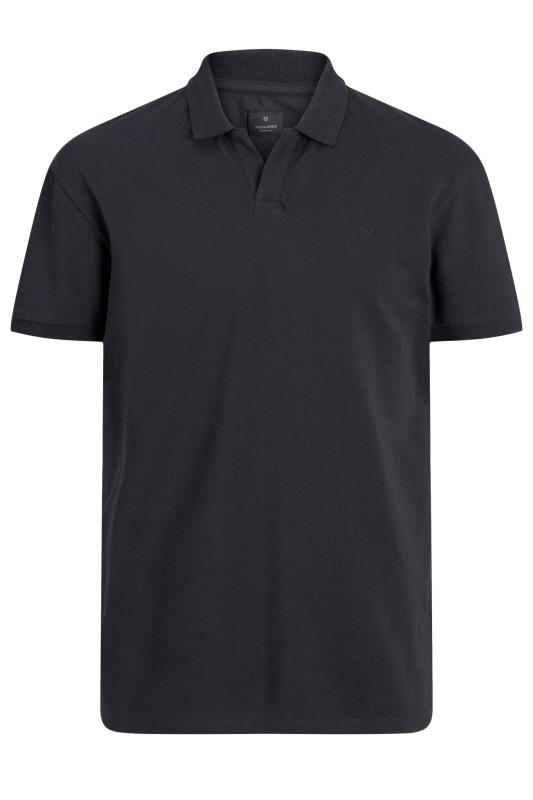 JACK & JONES Big & Tall Dark Navy Short Sleeve V-Neck Polo Shirt 2