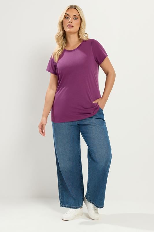 YOURSET 3 PACK Plus Size Purple & Blue Core T-Shirts | Yours Clothing 2