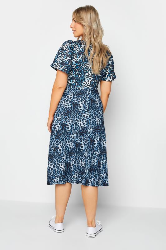 M&Co Blue Leopard Print Midi Dress | M&Co 3