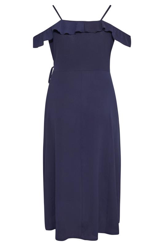 YOURS LONDON Curve Navy Blue Ruffle Wrap Maxi Dress_Y.jpg