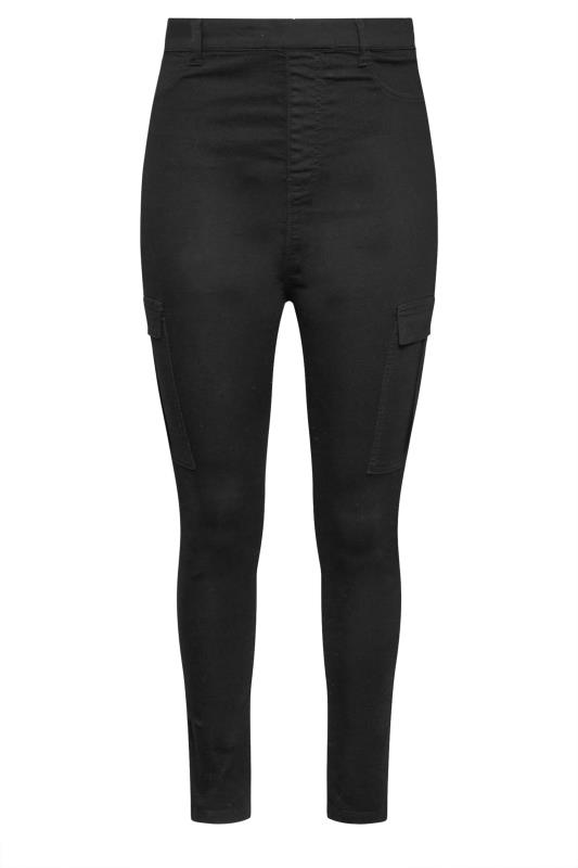 YOURS Plus Size Black Cargo GRACE Jeggings | Yours Clothing 6