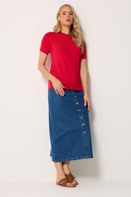 LTS Tall Women's Red Short Sleeve Knit Jumper | Long Tall Sally 2